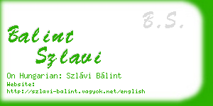 balint szlavi business card