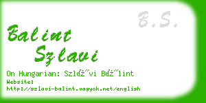 balint szlavi business card